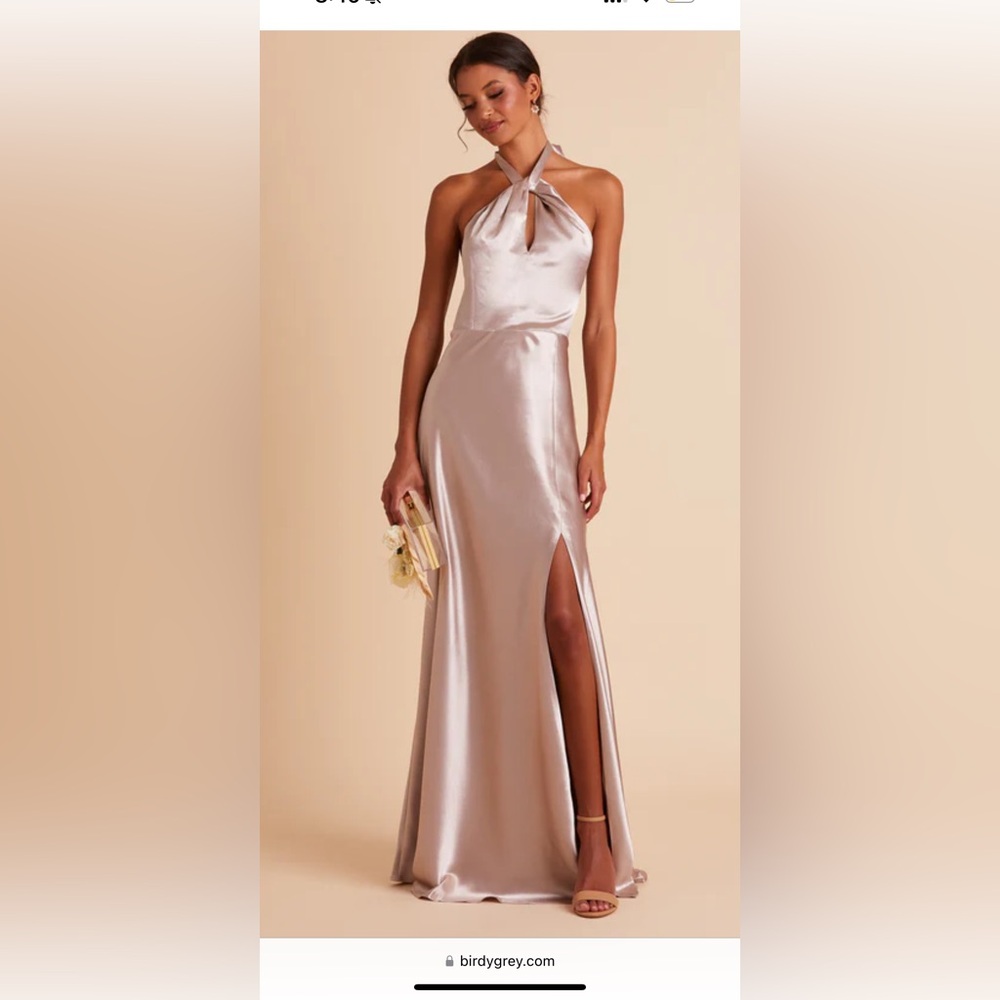 Birdie Grey- Monica Satin Dress - Taupe